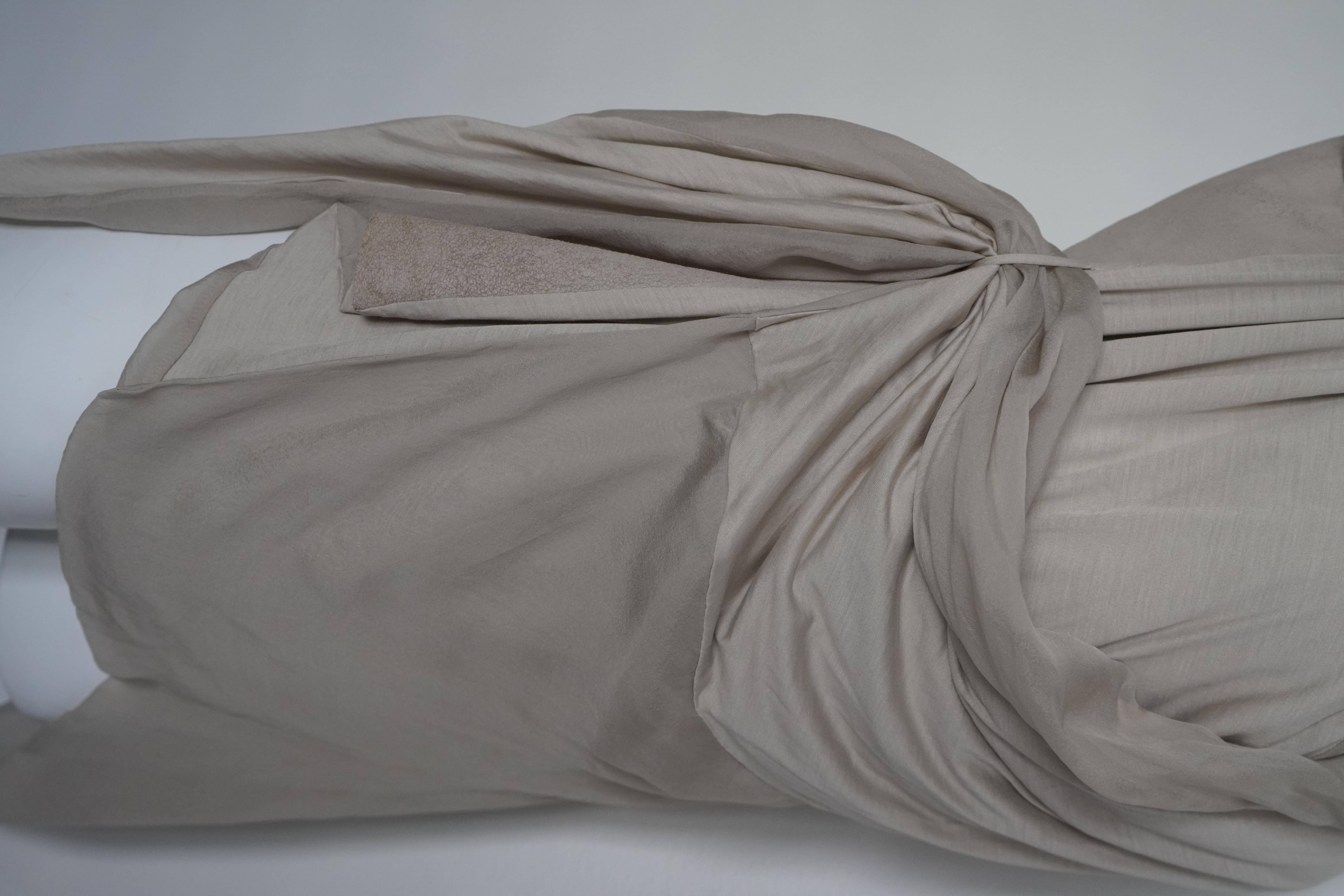 Gris Tunique drapée asymétrique Rick Owens en vente