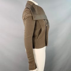 RICK OWENS Size 10 Brown Virgin Wool Blend Lambskin Zip Up Jacket