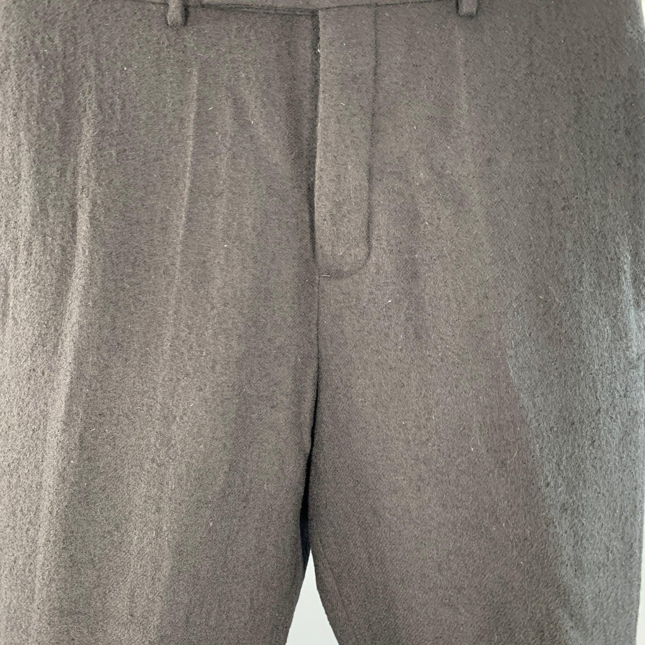 RICK OWENS Größe 36 Schwarz Wolle Twill Drop Crotch Tapered Casual Pants im Zustand „Gut“ im Angebot in San Francisco, CA