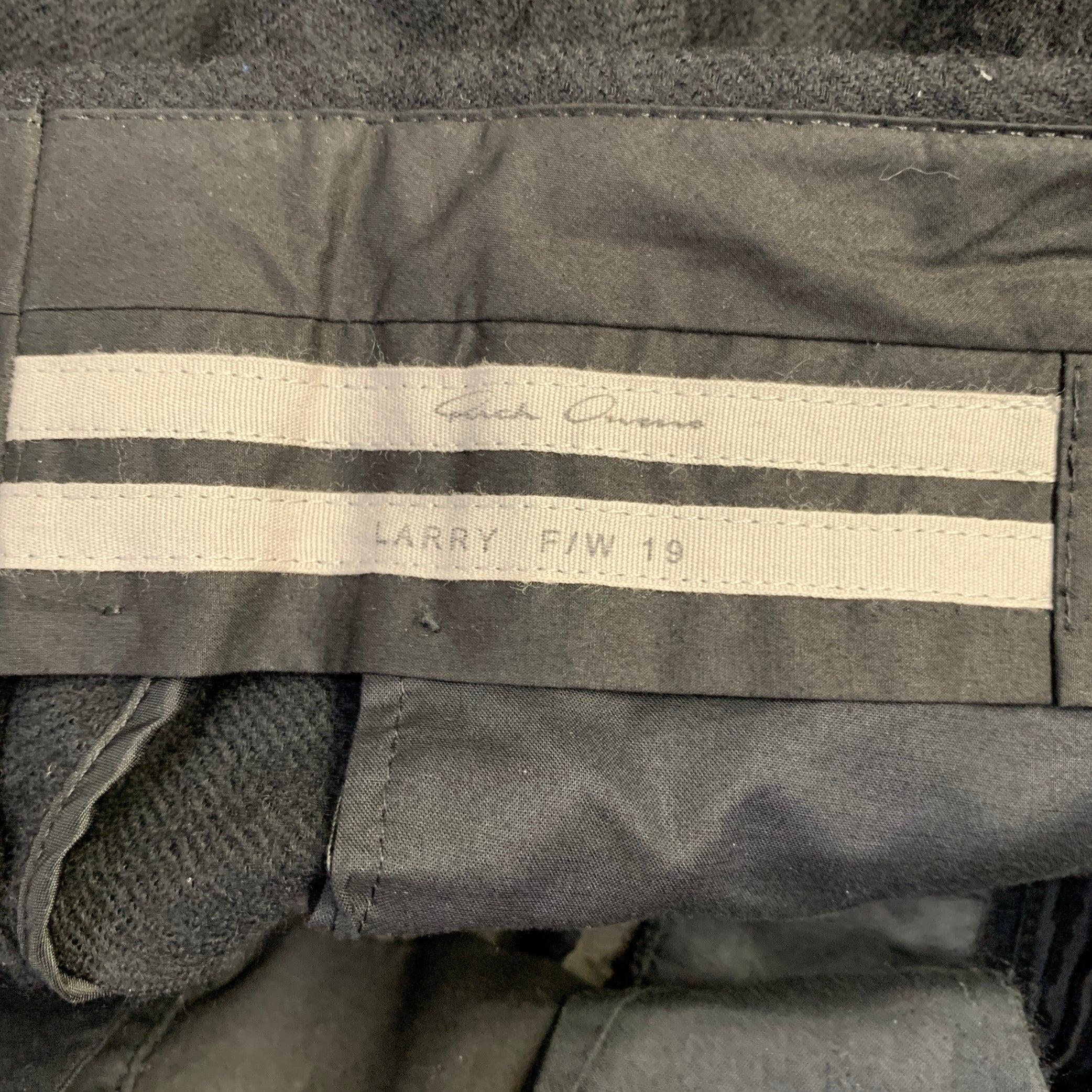 RICK OWENS Größe 36 Schwarz Wolle Twill Drop Crotch Tapered Casual Pants Herren im Angebot