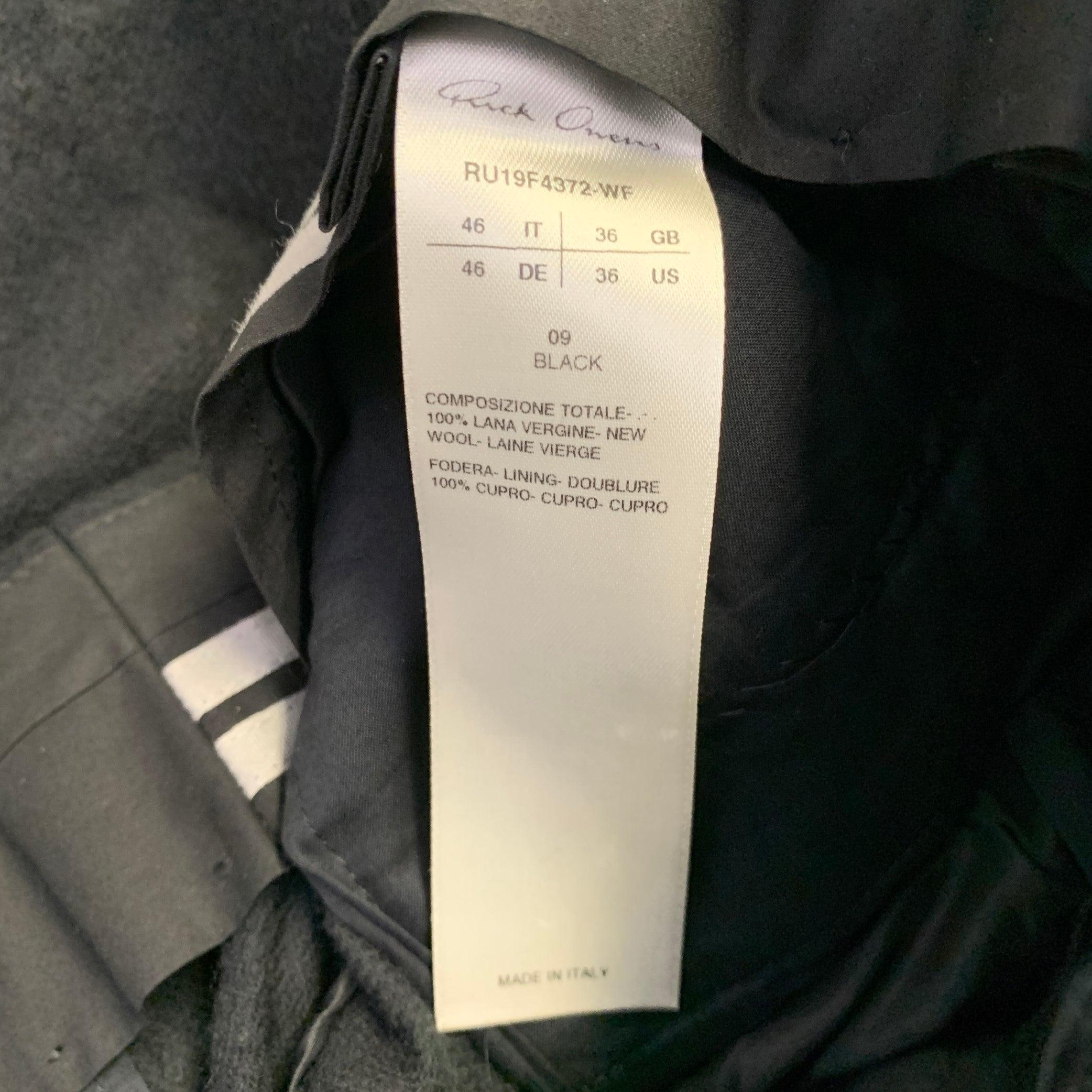 RICK OWENS Größe 36 Schwarz Wolle Twill Drop Crotch Tapered Casual Pants im Angebot 1