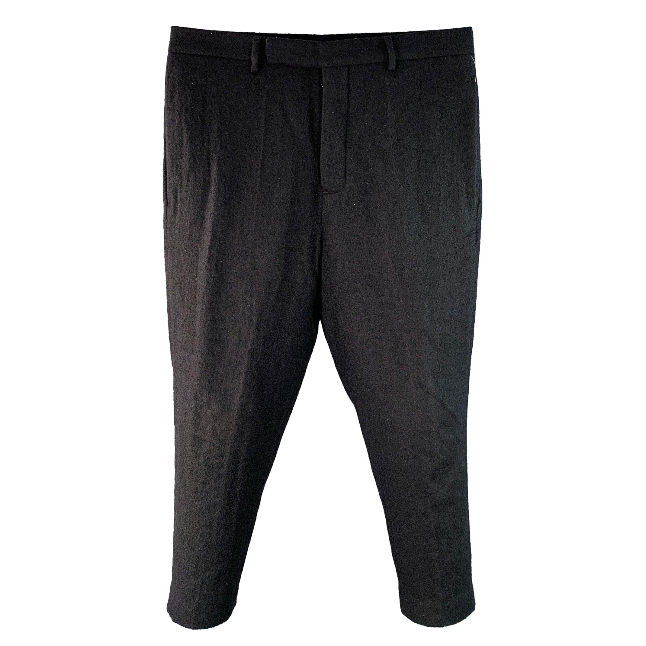 RICK OWENS Größe 36 Schwarz Wolle Twill Drop Crotch Tapered Casual Pants im Angebot