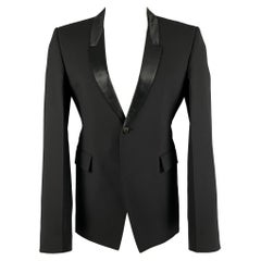 RICK OWENS Size 40 Black Polyester Blend Single Button Jacket