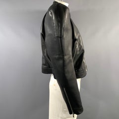 RICK OWENS Size 46 Black Leather Cropped Jacket