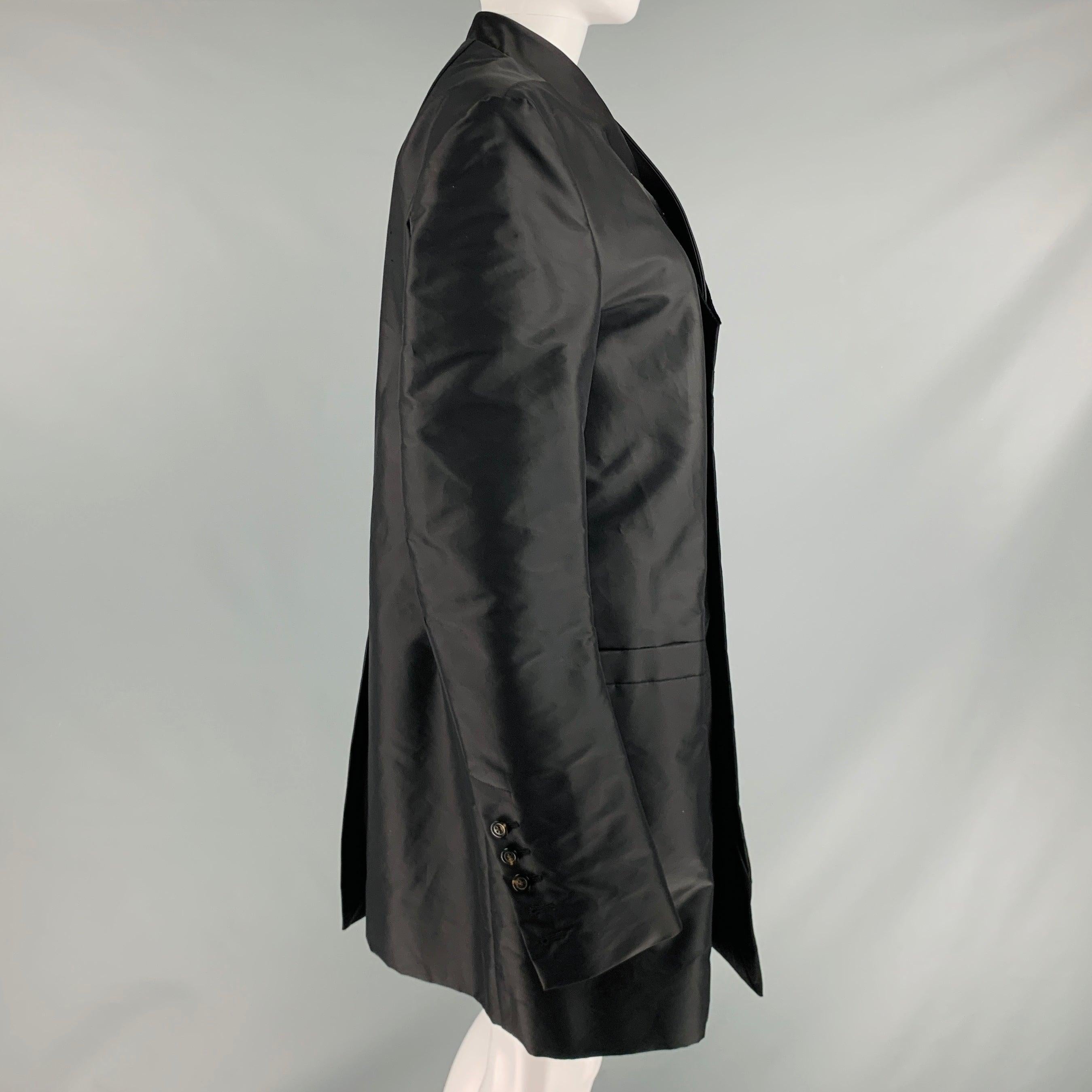 Rick Owens Taille 6 Manteau noir en nylon et coton Excellent état - En vente à San Francisco, CA