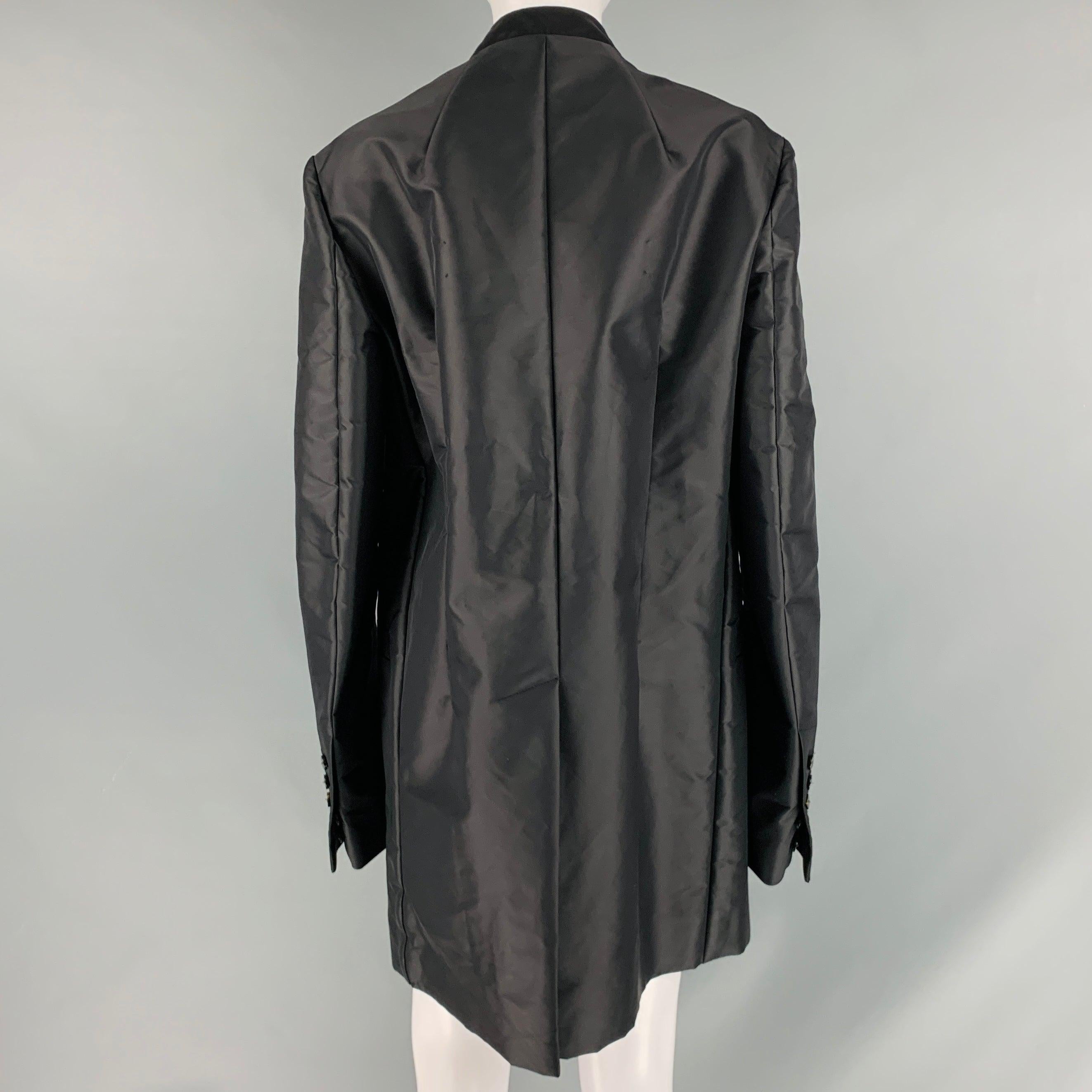 Women's RICK OWENS Size 6 Black Nylon Cotton Coat For Sale