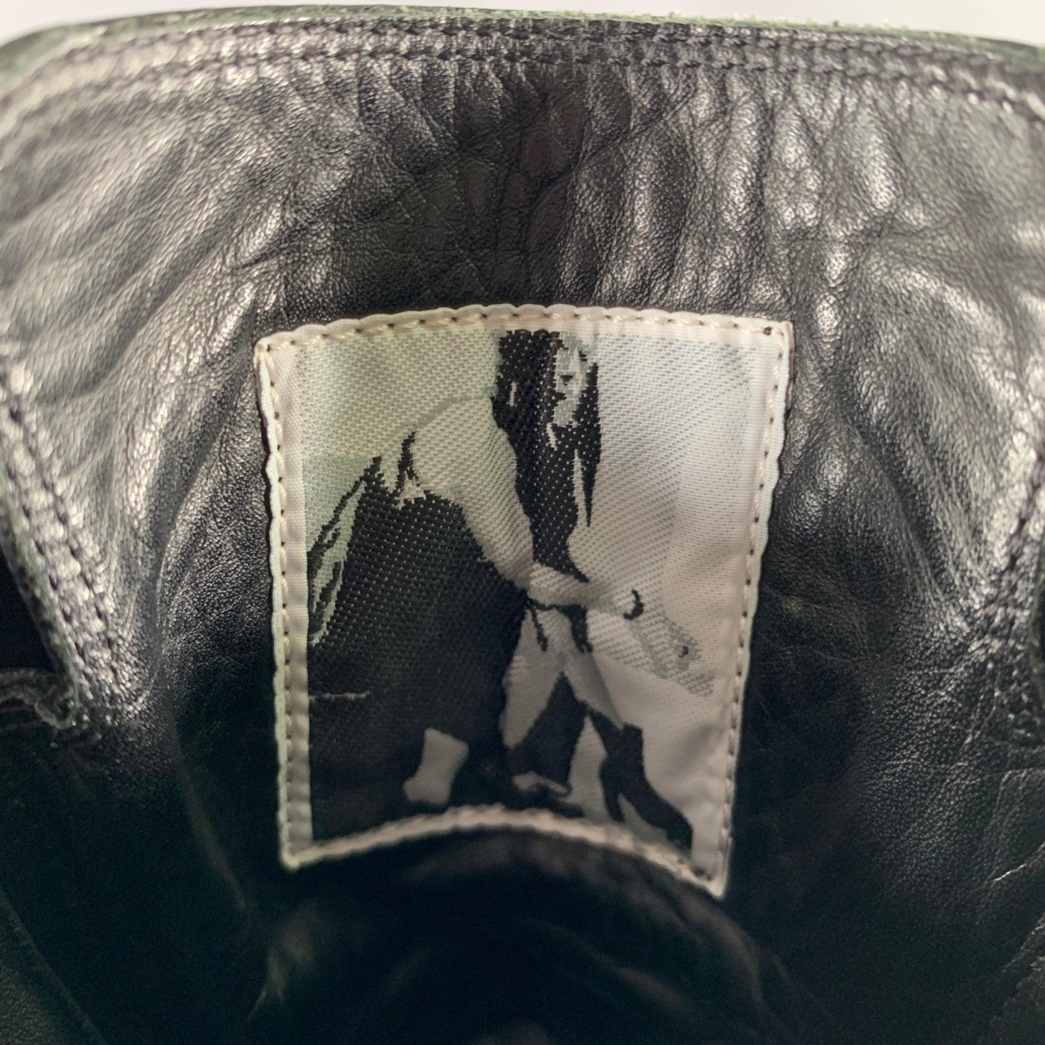 RICK OWENS Size 9 Black White Leather High Top Sneakers 2