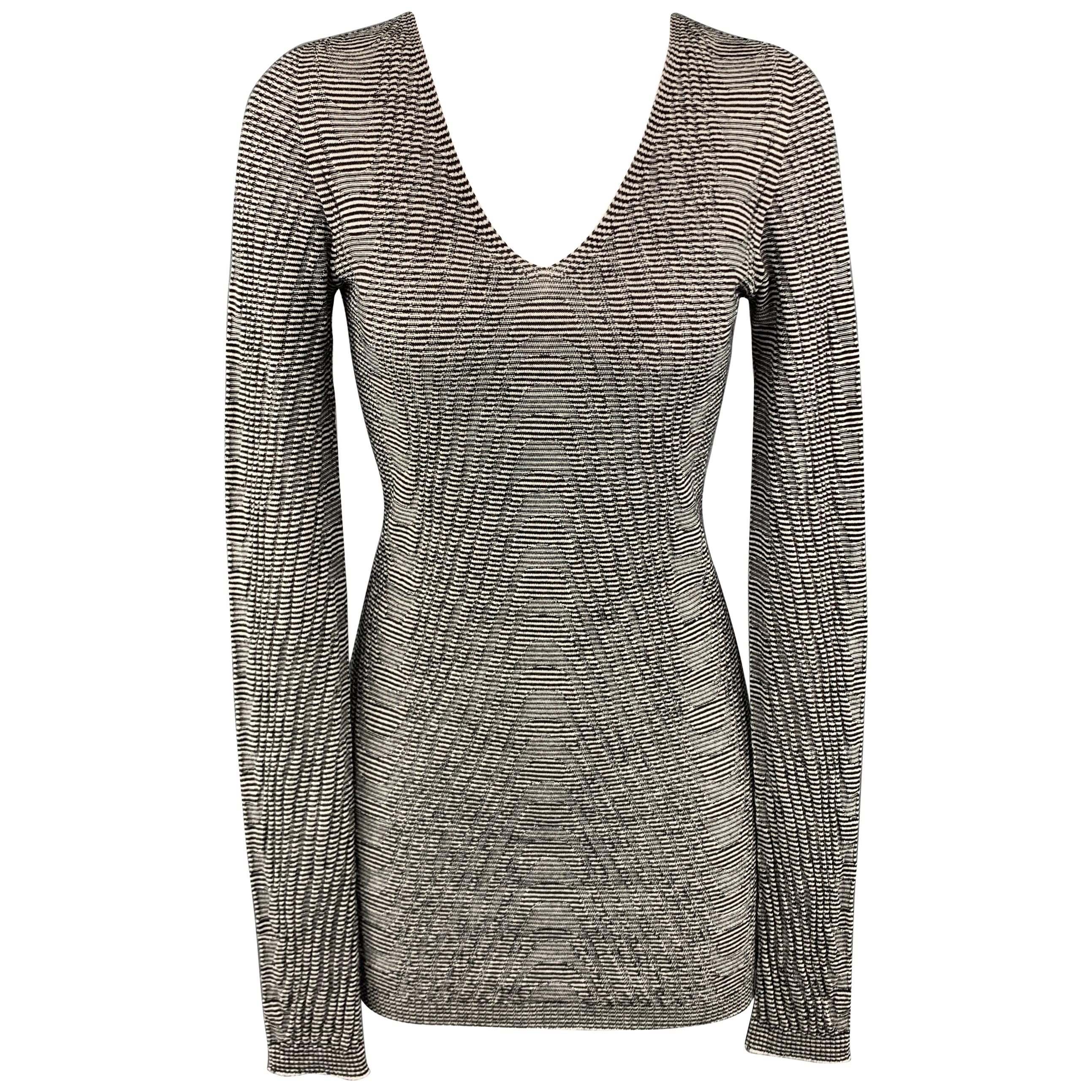 RICK OWENS Size S Black/White Pullover Sweater