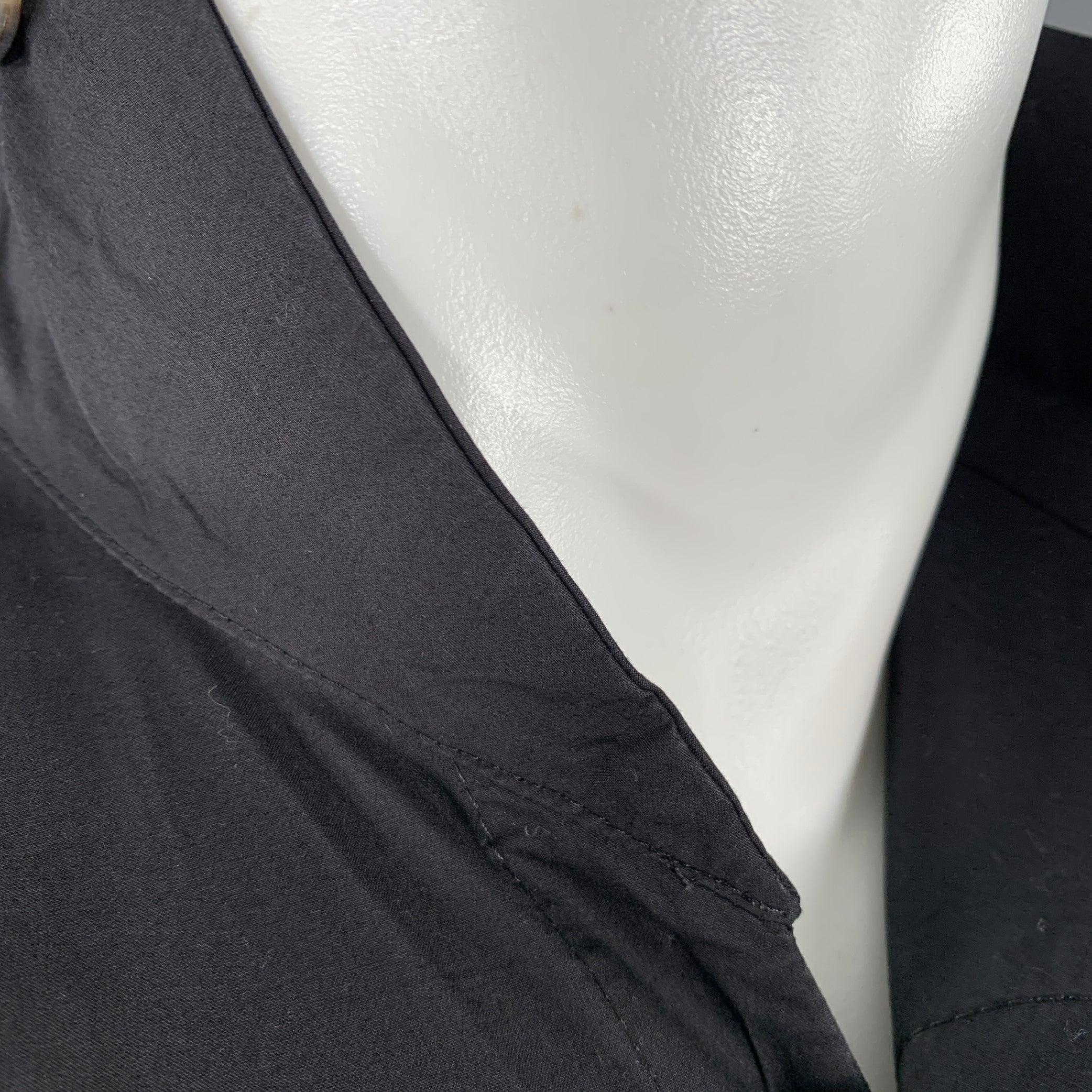 RICK OWENS SS14 Size M Vicious Black Cotton Long Sleeve Shirt 1