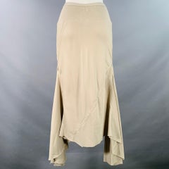 RICK OWENS SS16 Size 6 Cyclops Green Sage Viscose Blend Asymmetrical Long Skirt