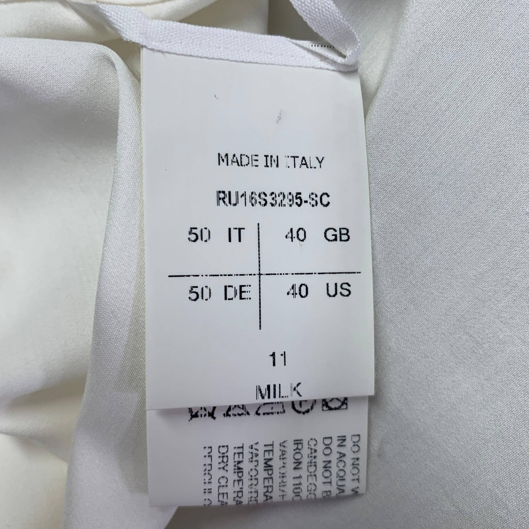 RICK OWENS SS16 Size M -Cyclops- Cream Cotton Silk Long Sleeve Shirt 1