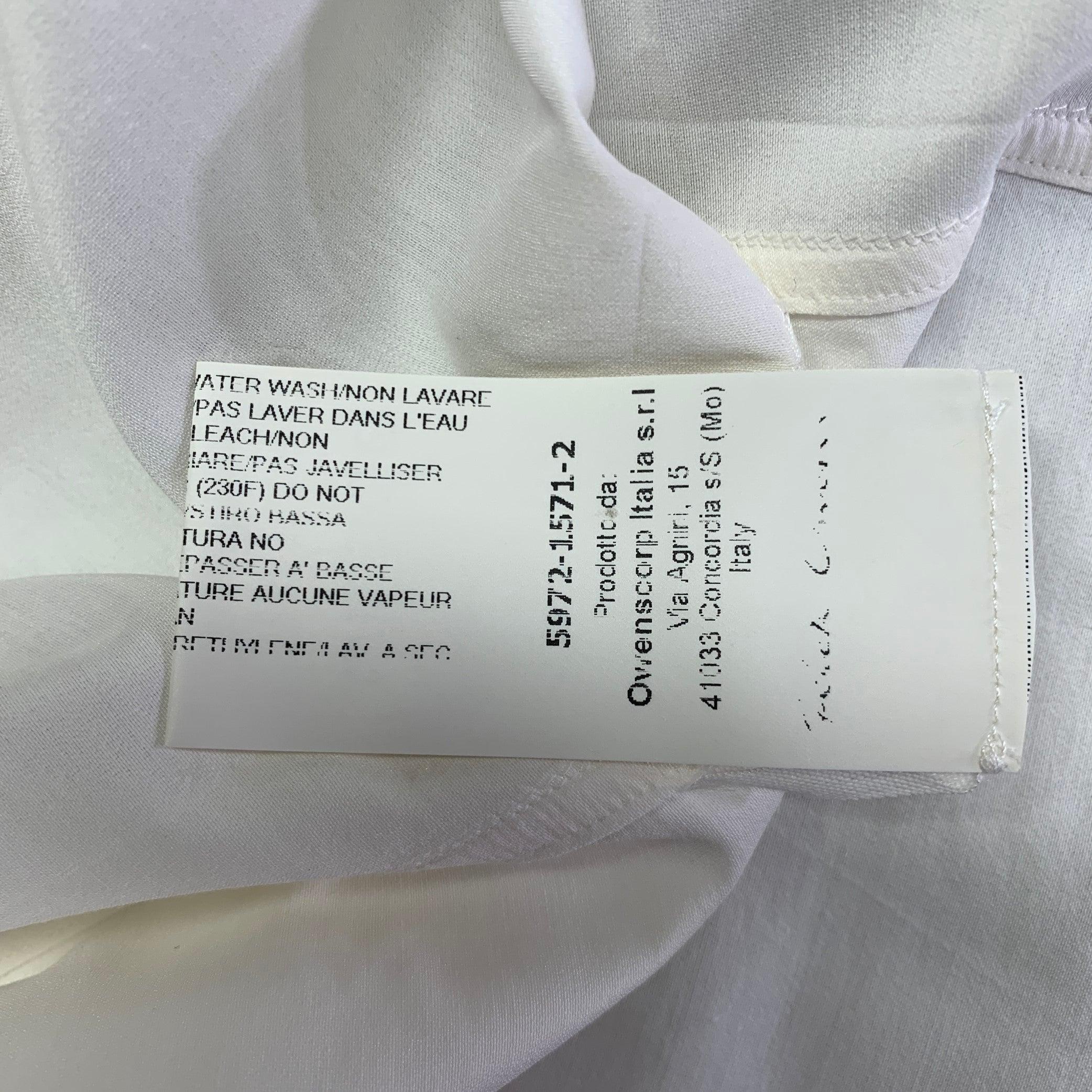 RICK OWENS SS16 Size M -Cyclops- Cream Cotton Silk Long Sleeve Shirt 3