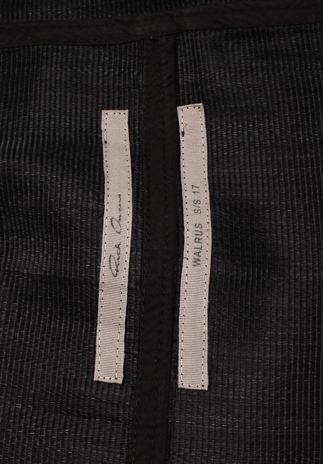 Black Rick Owens SS17 Walrus Zipped Shiny Men Horse Hair Bomber Jacket Size 50IT (M/L) For Sale