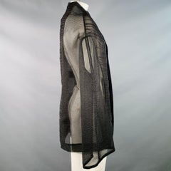 RICK OWENS SS18 DIRT Black Mixed Fabrics Patchwork Organza Snaps Cape