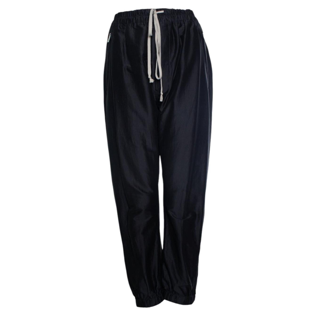 Rick Owens, SS19 Pantalones de sarga satinada Babel en negro