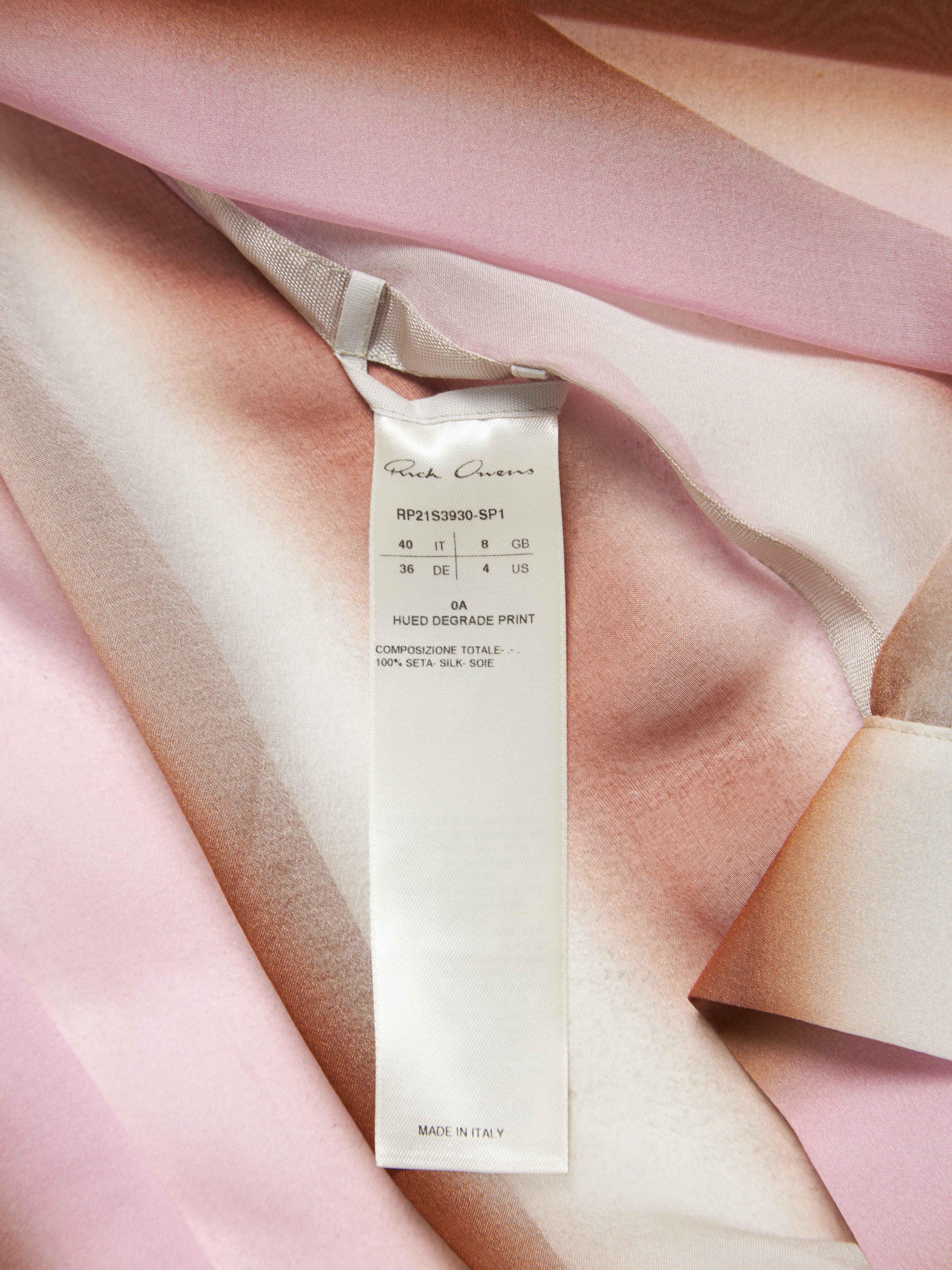 Rick Owens  SS21 Phlegethon Hued Degrade Printed Silk Robe For Sale 2