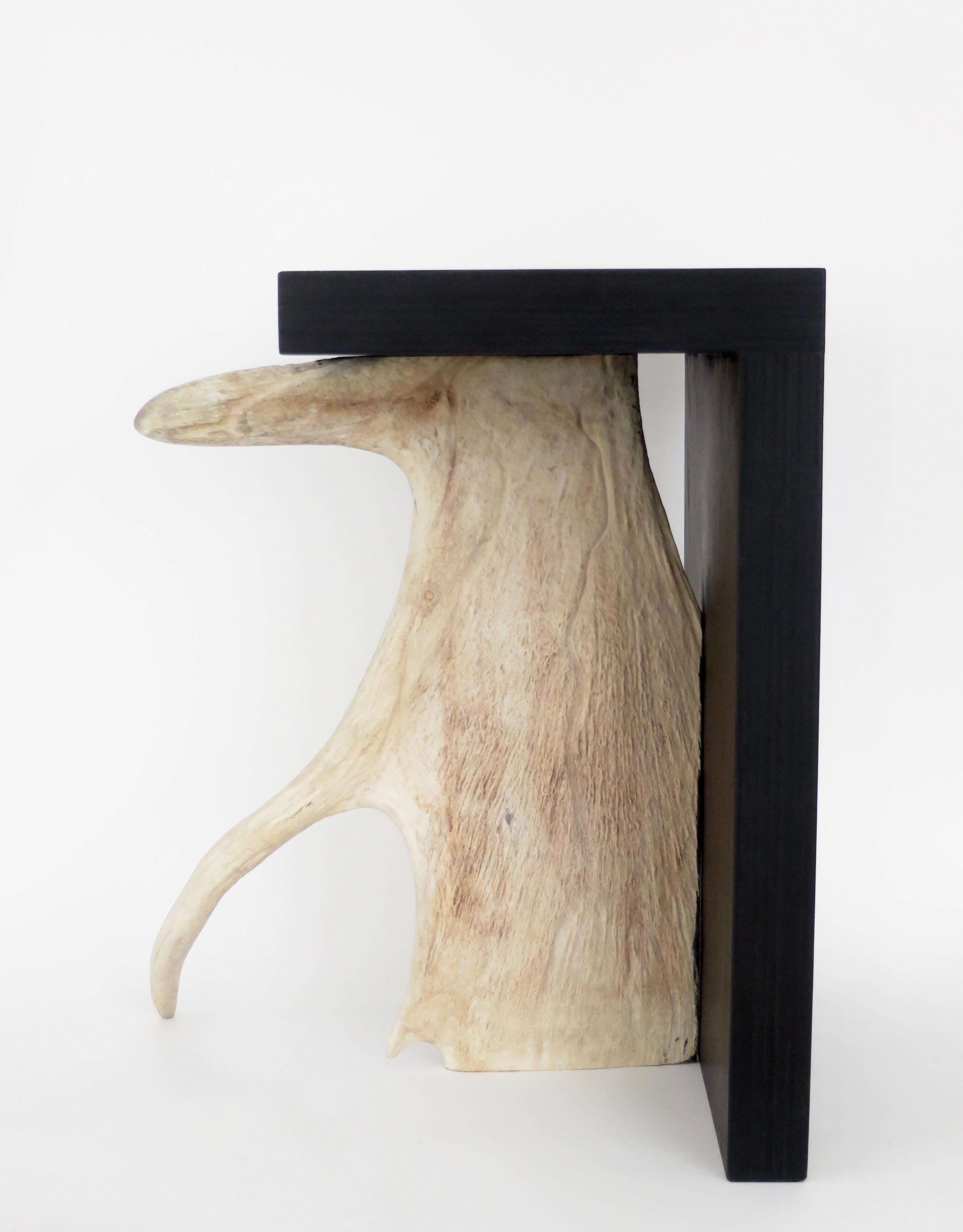 Ebonized Rick Owens Stag T Stool in Black Stained Wood
