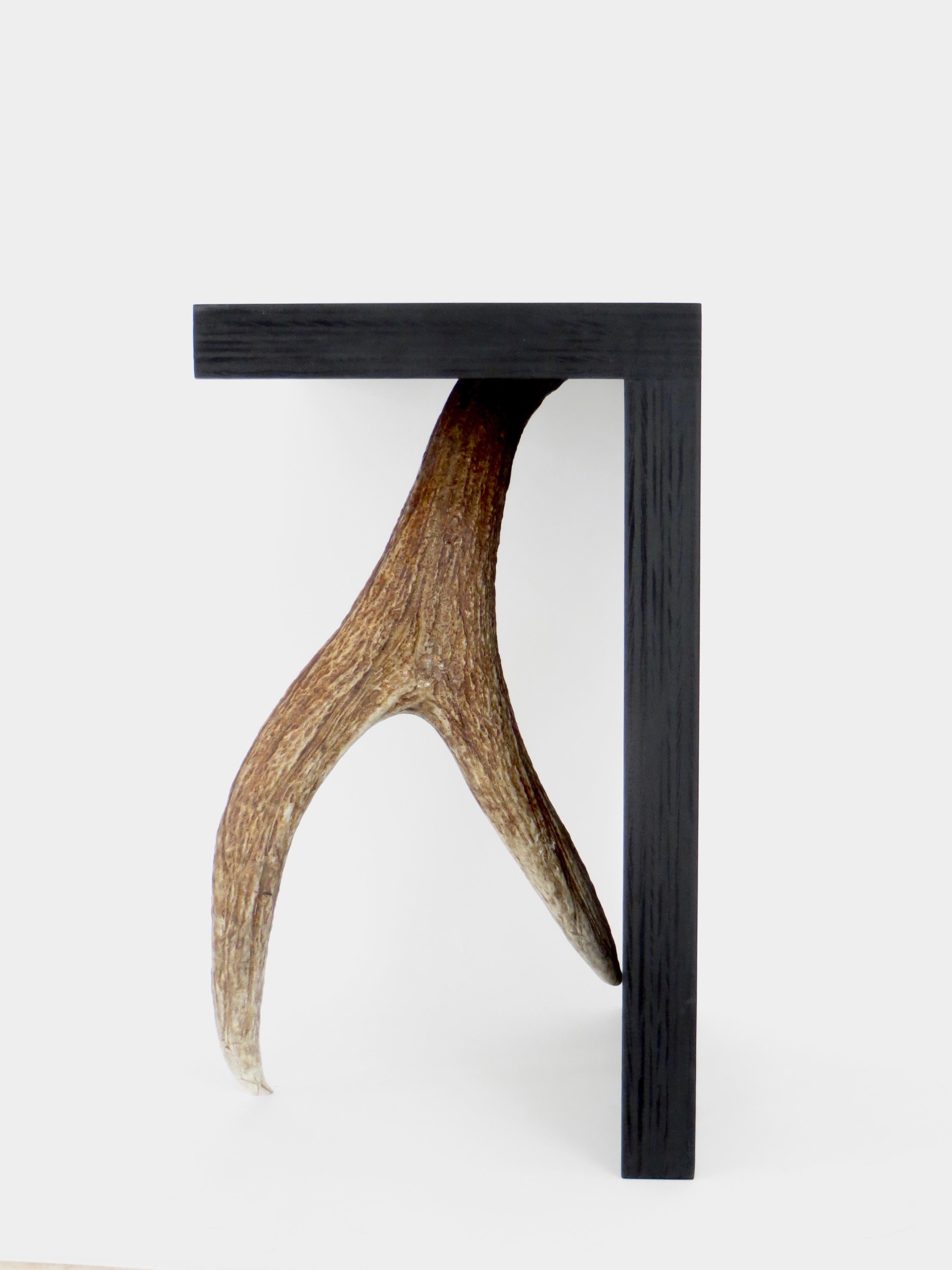 French Rick Owens Stag T-Stool in Black Stained Wood