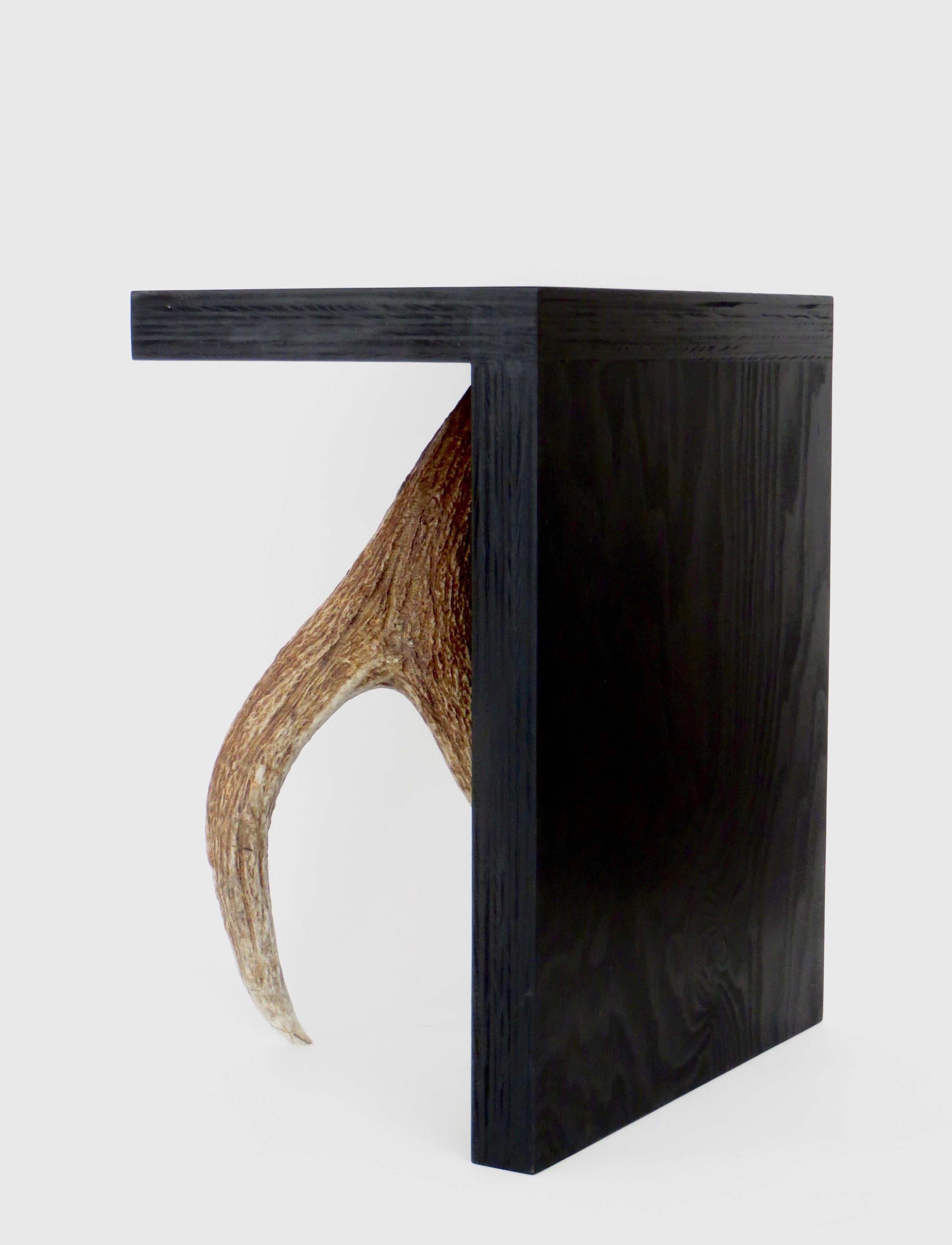Rick Owens Stag T-Stool in Black Stained Wood In New Condition In Chicago, IL