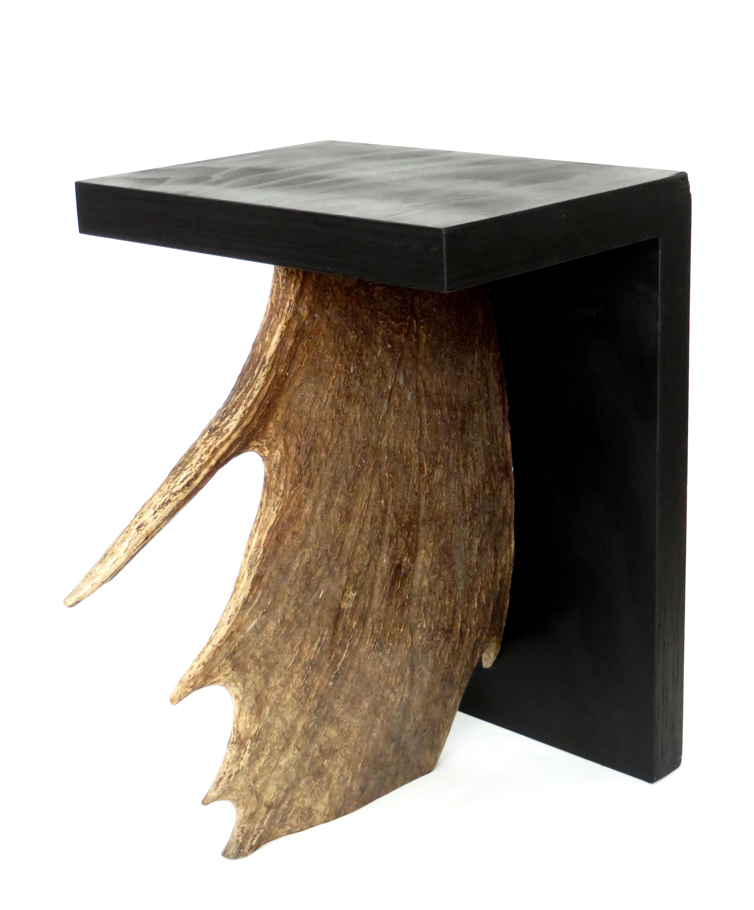 French Rick Owens Stag T Stool in Black Stained Wood