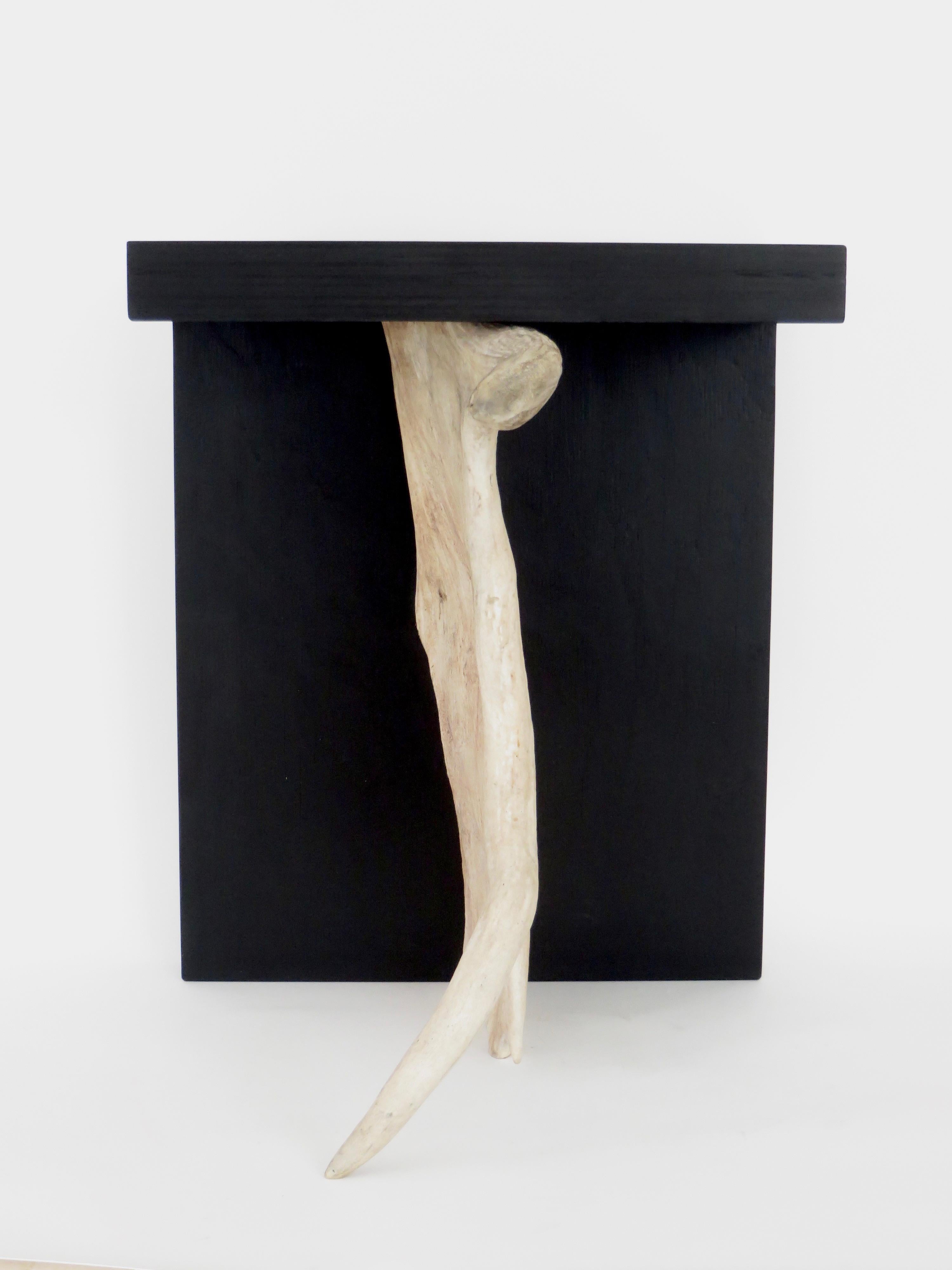 Contemporary Rick Owens Stag T Stool in Black Stained Wood