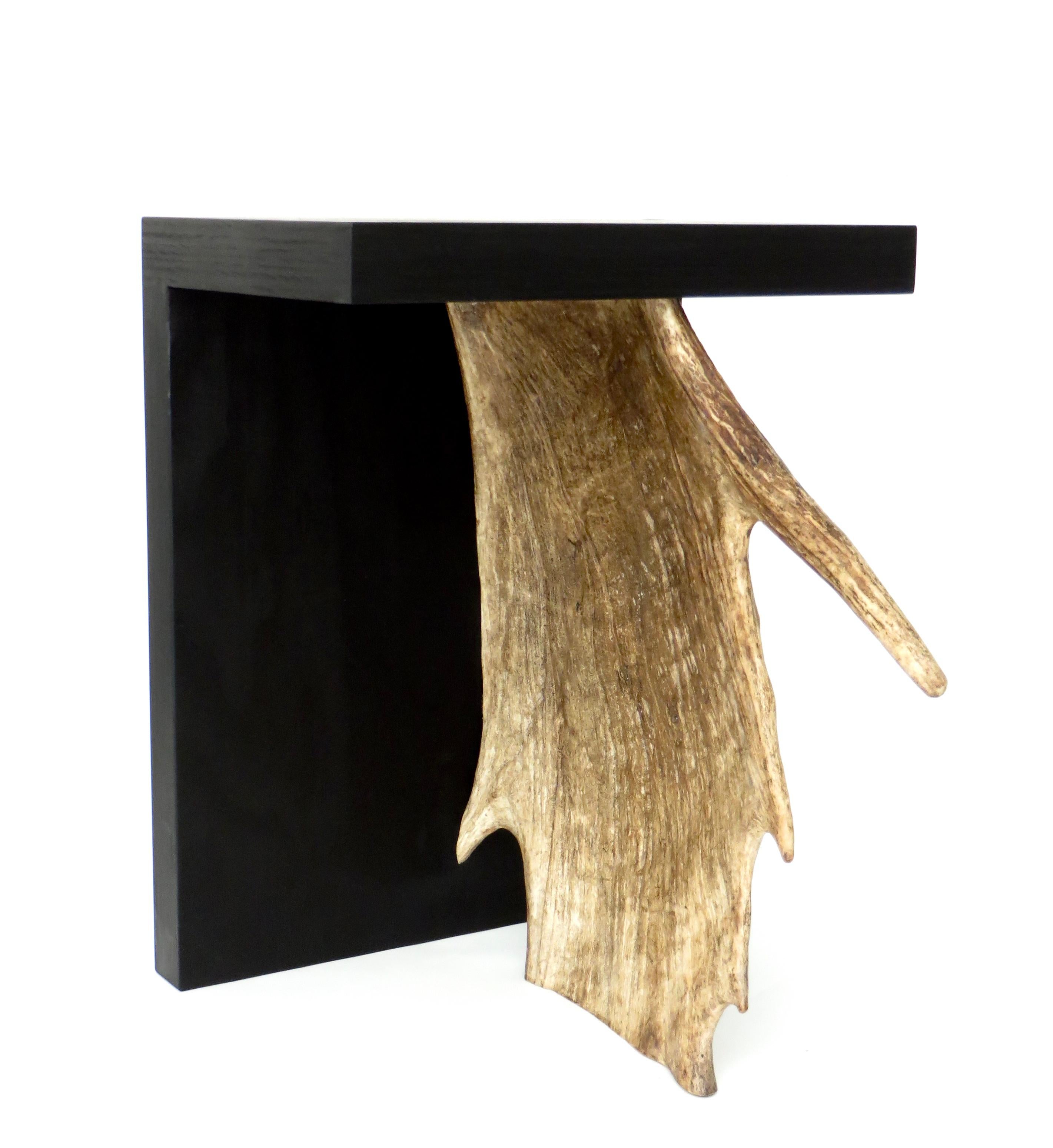 Rick Owens Stag T Stool in Black Stained Wood In Excellent Condition In Chicago, IL