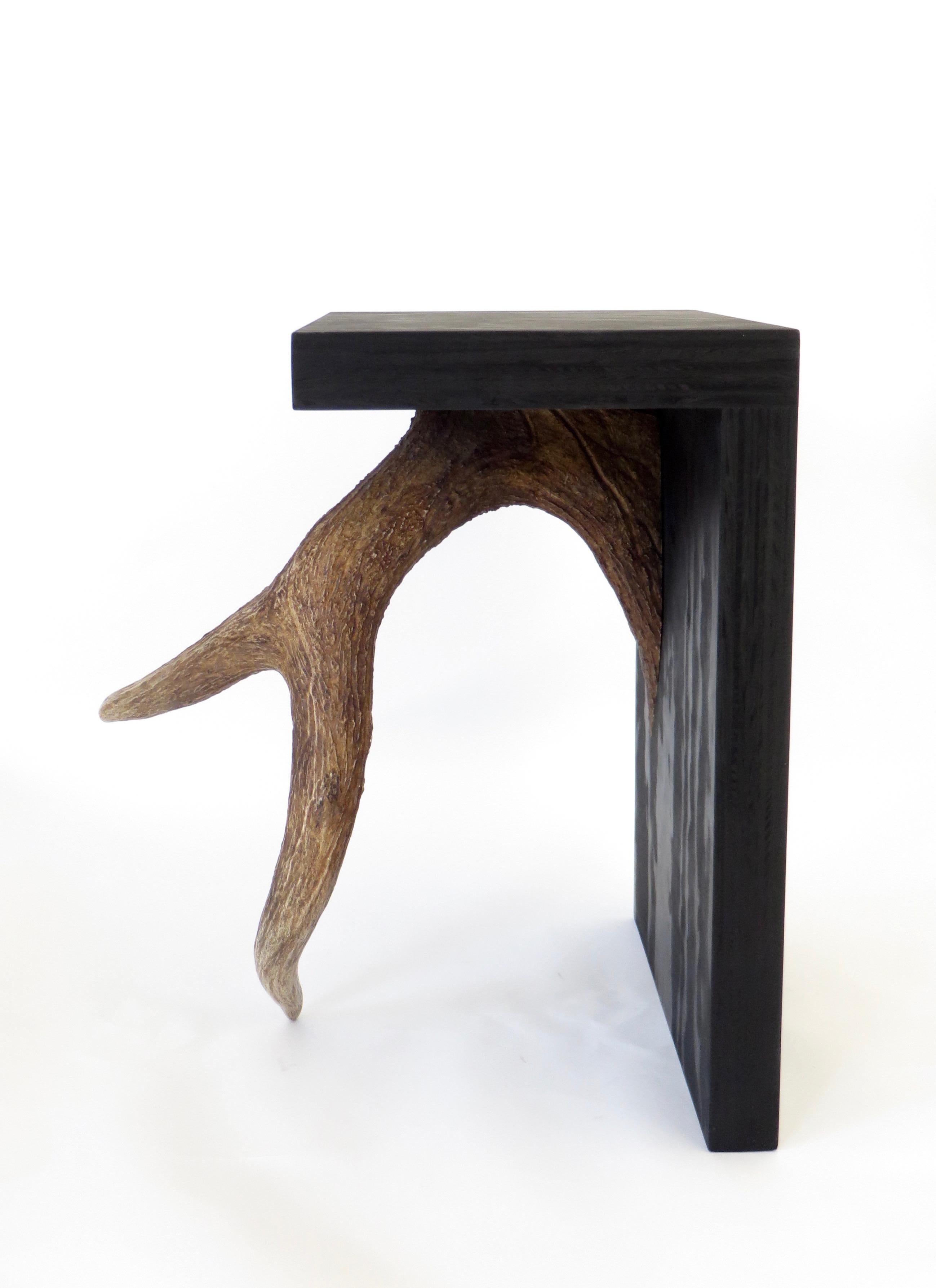 Rick Owens Stag T Stool in Black Stained Wood In Excellent Condition In Chicago, IL
