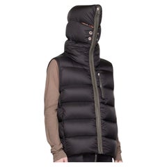 Rick Owens Strobe FW22 Black Gimp Down Puffer Vest Sz IT 52 US 42 LG Full Zip-up
