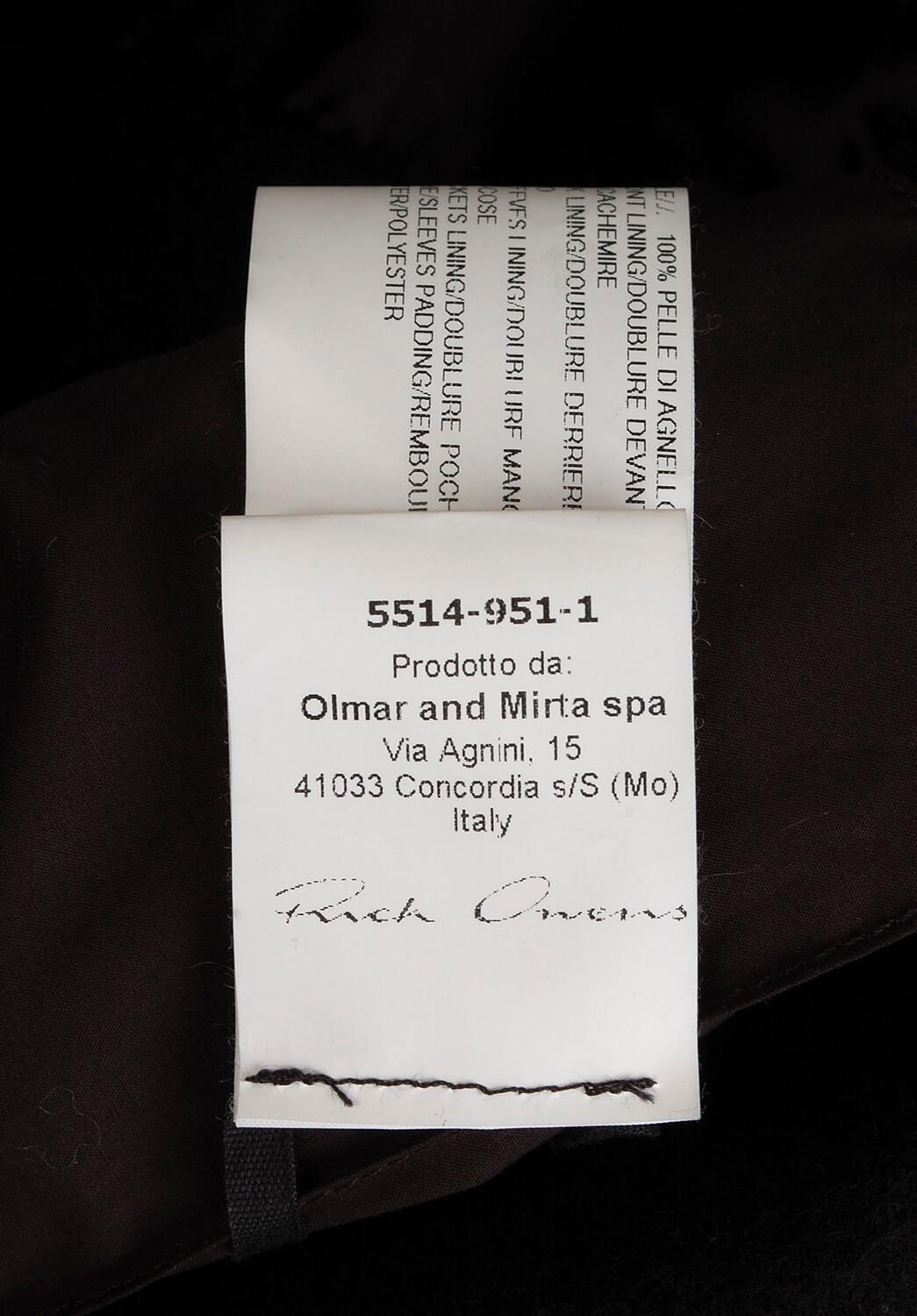 Rick Owens Suede Leather Inside Cashmere Men Biker Jacket Size 48IT(M) In Excellent Condition For Sale In Kaunas, LT