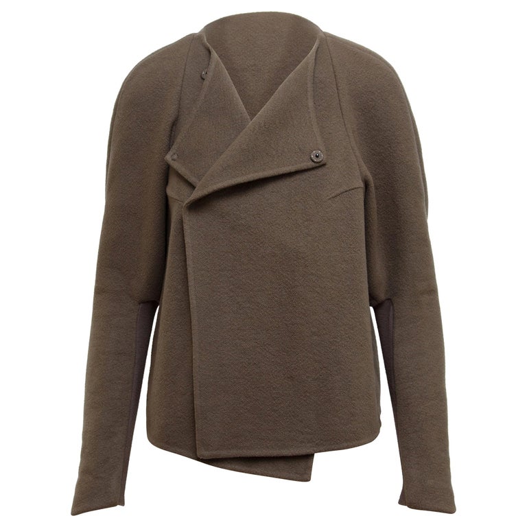 Rick Owens Taupe Cashmere Jacket at 1stDibs