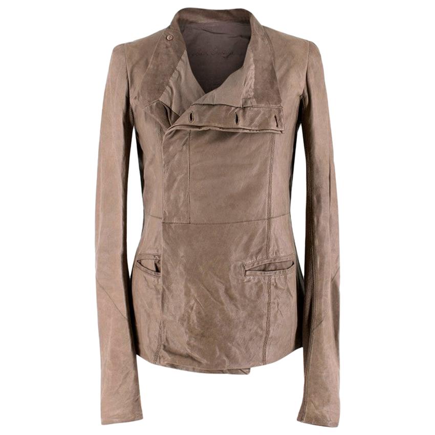 taupe leather jacket