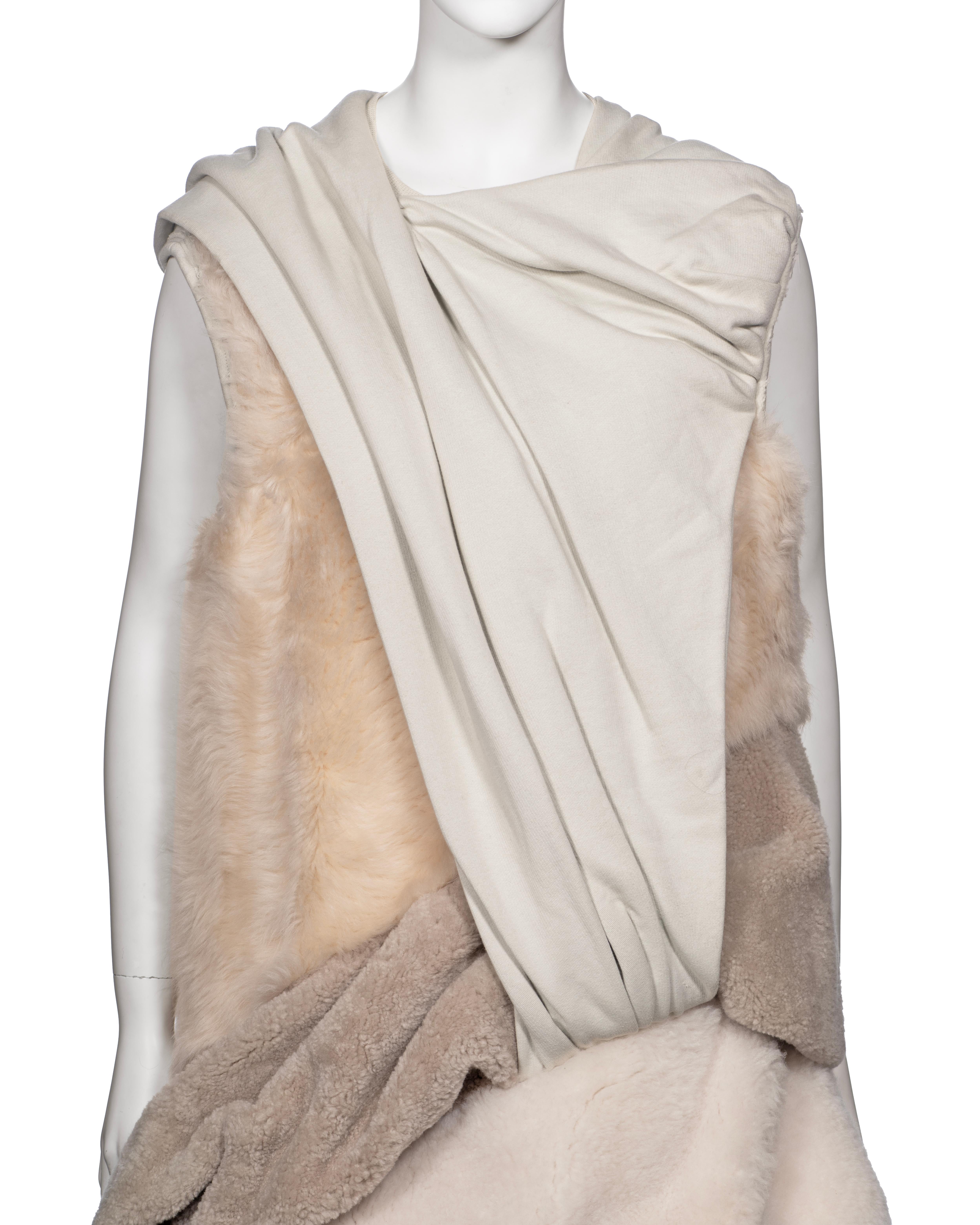 Rick Owens Unisex Draped Shearling 'Mastodon' Dress, fw 2016 For Sale 1