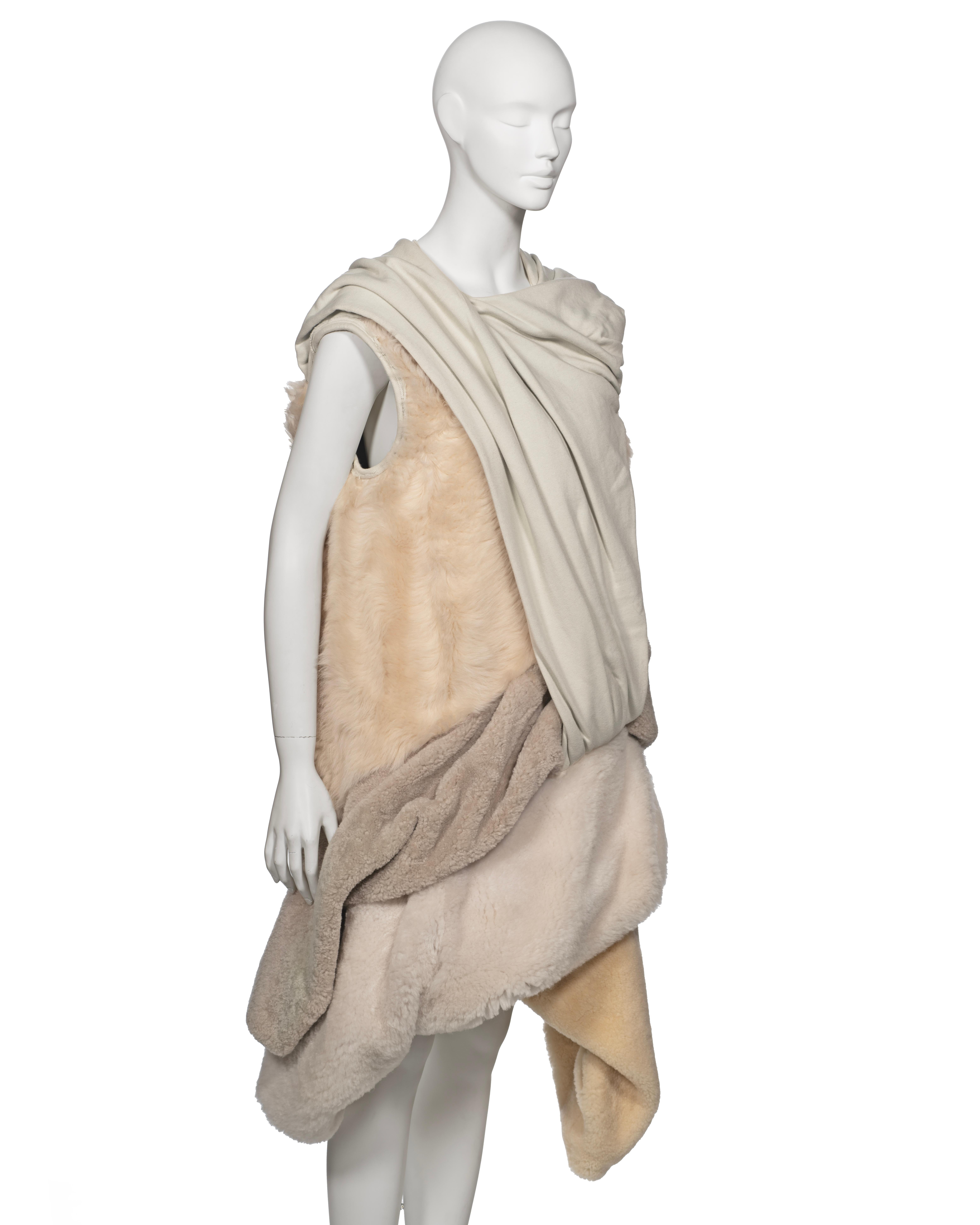 Rick Owens Unisex Draped Shearling 'Mastodon' Dress, fw 2016 For Sale 2