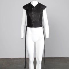 Rick Owens Unworn with Tags S/S 2015 Avant Garde Black Leather Jacket or Vest