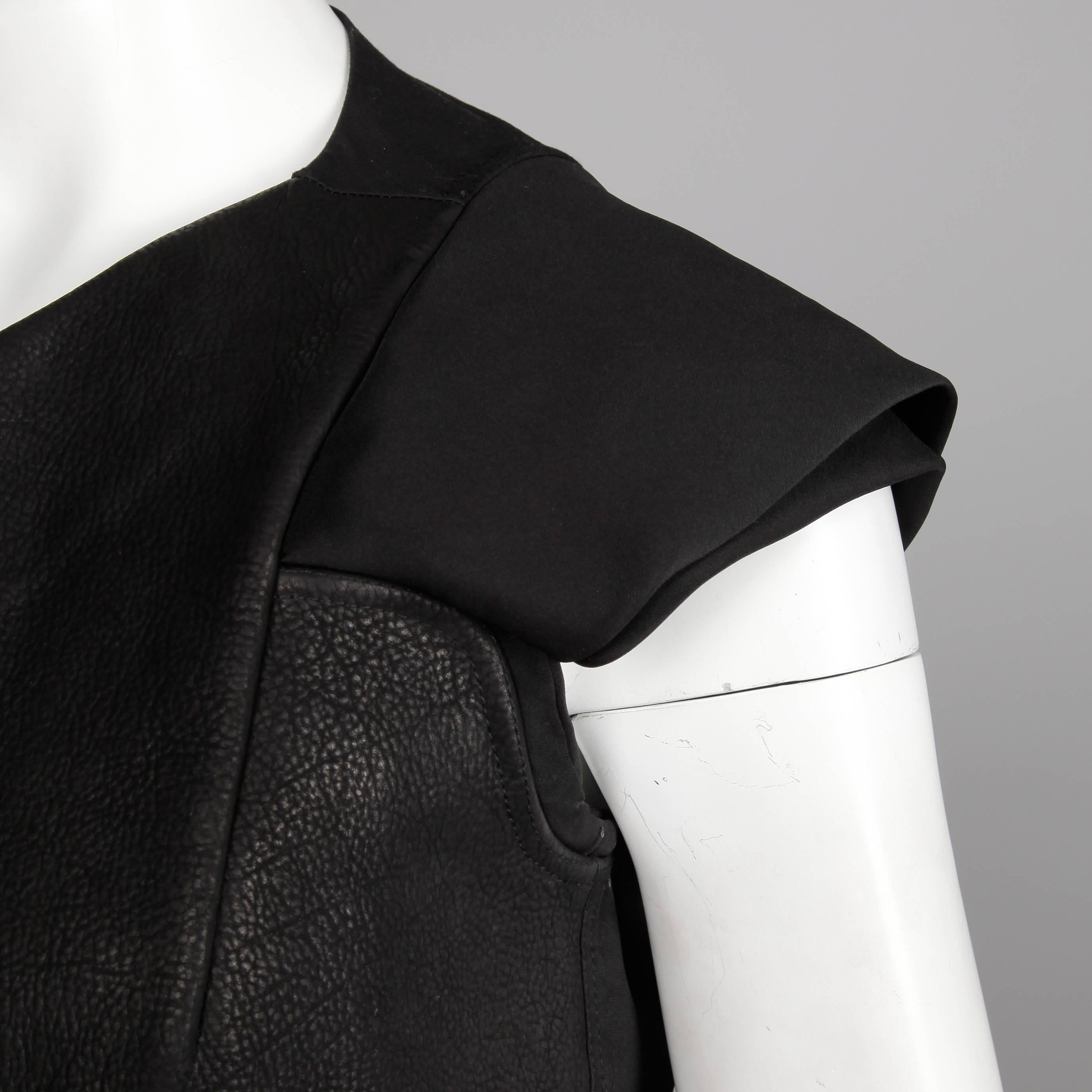 Rick Owens Veste ou gilet en cuir noir Avant Garde S/S 2015 non porté avec étiquettes Pour femmes en vente