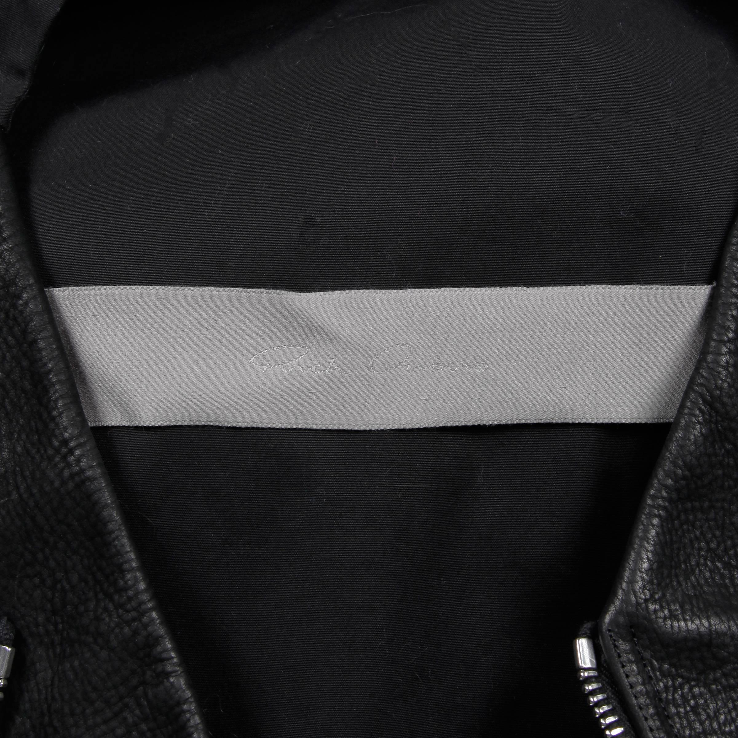 Rick Owens, giacca o gilet in pelle nera Avant Garde P/E 2015, non indossati con cartellino in vendita 2