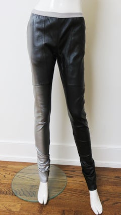 Rick Owens Vintage-Hose aus schwarzem und silbernem Leder mit Ombré-Effekt