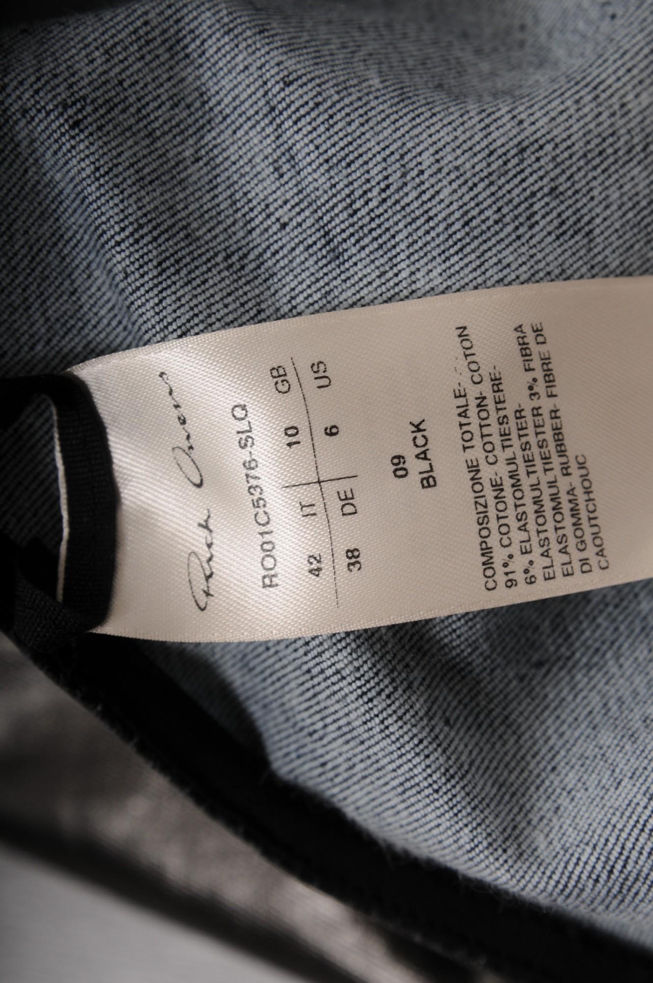 Rick Owens Donna Maxi Gonna Edfu Taglia IT 42 US 10 Nero Cotone Cerato Stretch in vendita 7