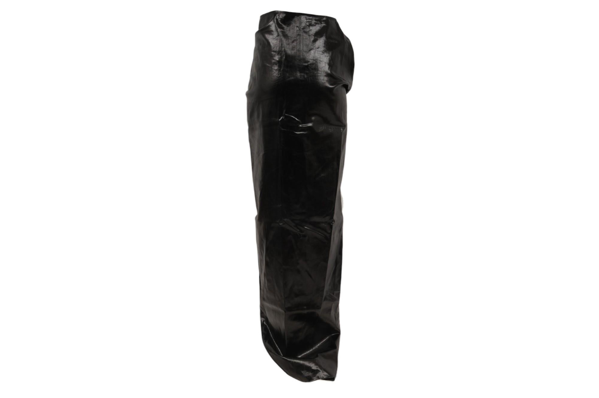 Rick Owens Donna Maxi Gonna Edfu Taglia IT 42 US 10 Nero Cotone Cerato Stretch in vendita 2