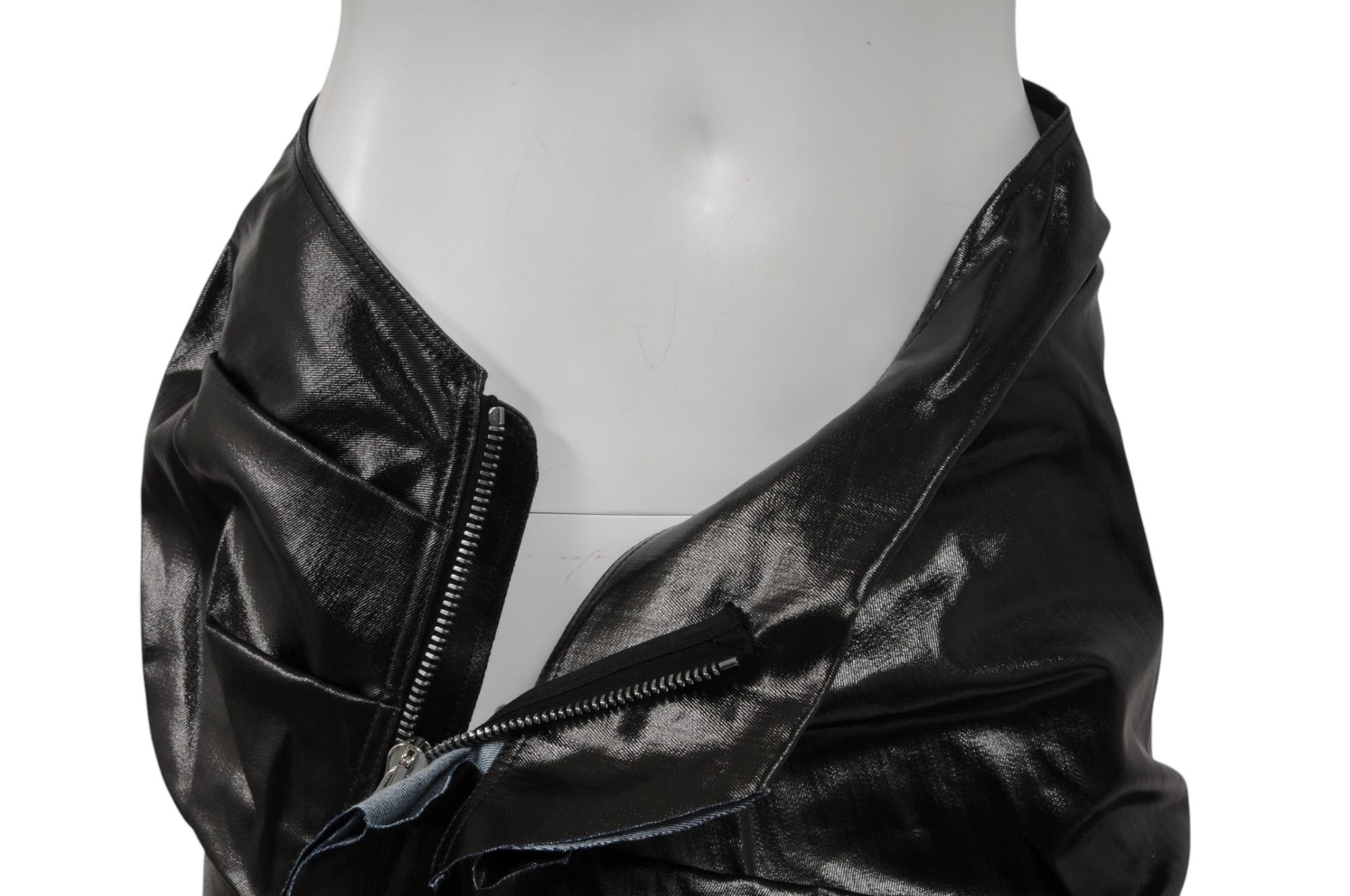 Rick Owens Donna Maxi Gonna Edfu Taglia IT 42 US 10 Nero Cotone Cerato Stretch in vendita 4