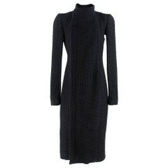 Rick Owens wool jacquard black coat	US 8 UK 10