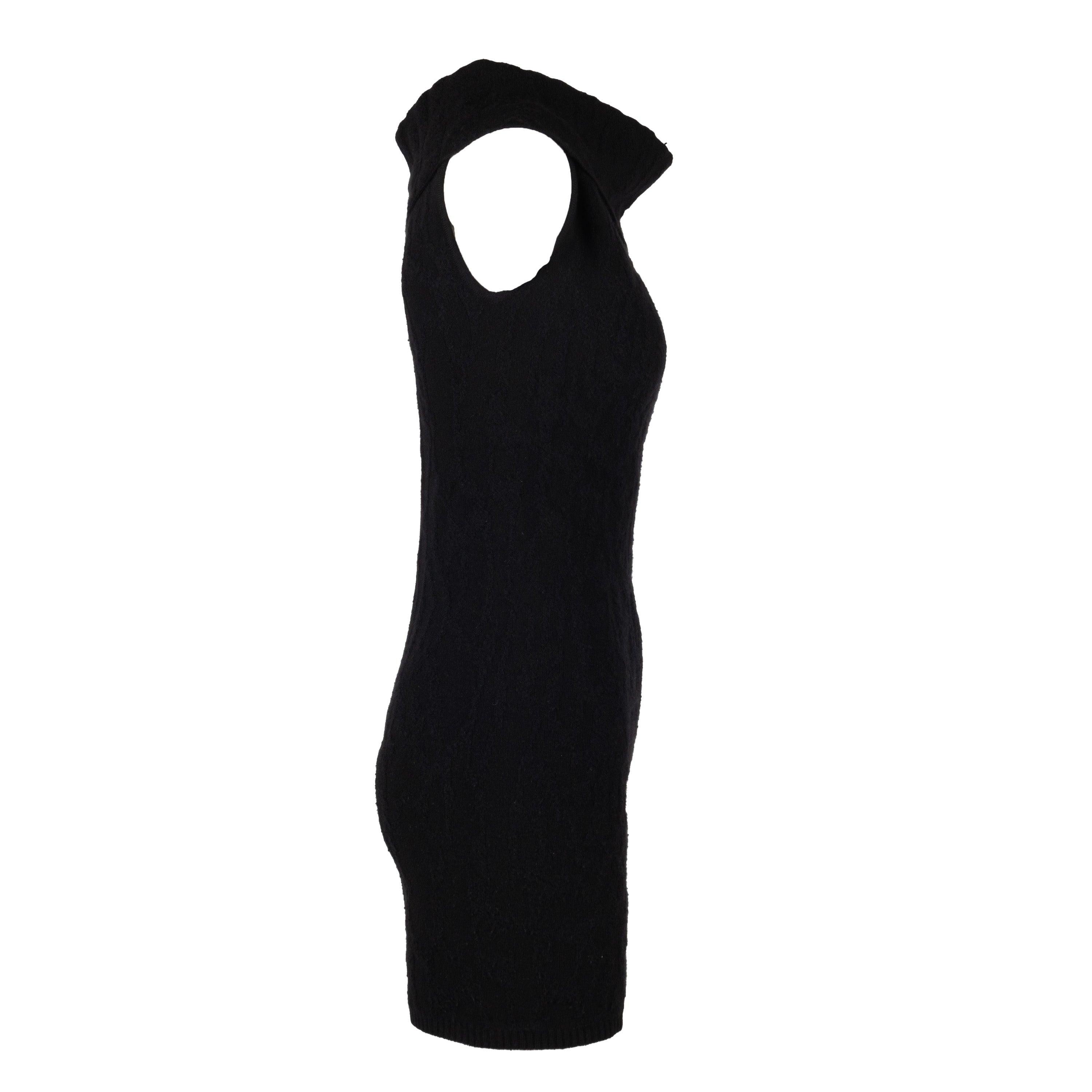 Black Rick Owens Wool Shift Dress - '10s For Sale