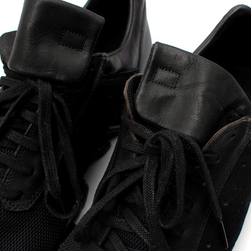 Rick Owens x Adidas Springblade Black Mesh & Leather Sneakers In Excellent Condition For Sale In London, GB