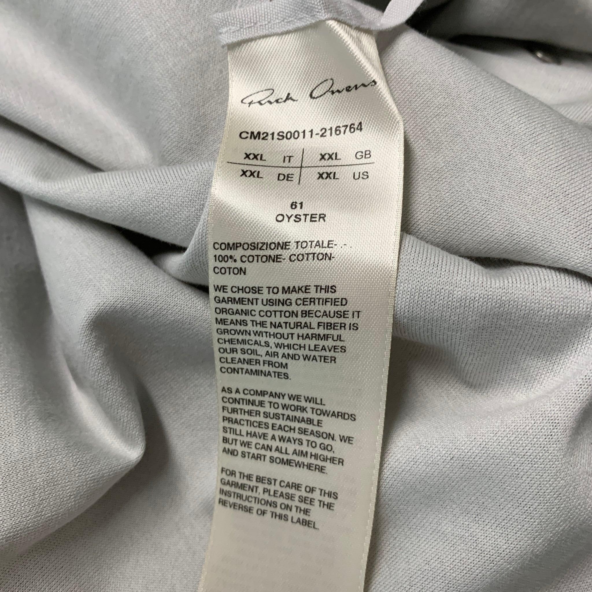 RICK OWENS x CHAMPION Size XXL Grey Embroidery Cotton Snaps Tank Top Bodysuit For Sale 2