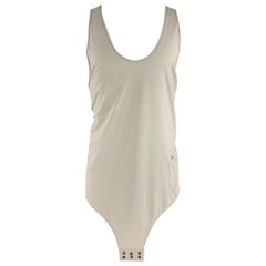 RICK OWENS x CHAMPION Size XXL Grey Embroidery Cotton Snaps Tank Top Bodysuit