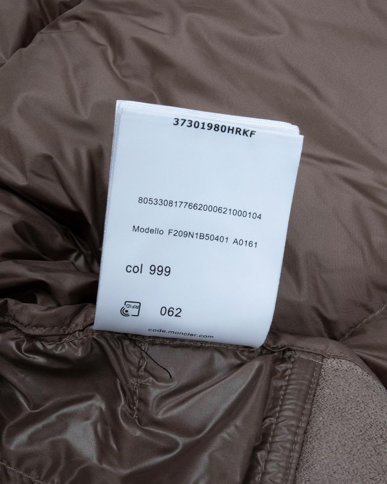 Rick Owens x Moncler AW2020 Coyote Goose Down Jacket For Sale at 1stDibs