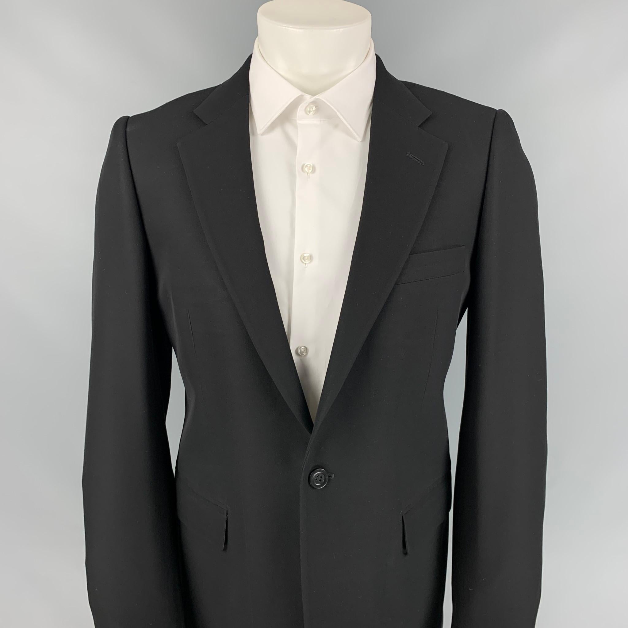 RICK OWENS x OLMAR and MIRTA sport coat comes in a wool / silk with a full liner featuring a notch lapel, flap pockets, single back vent, and a single button closure. Made in Italy. 

Very Good Pre-Owned Condition.
Marked: