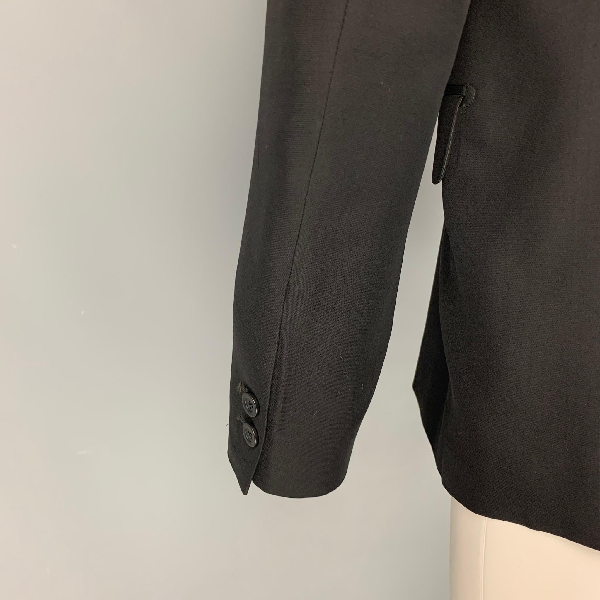 RICK OWENS X OLMAR and MIRTA Size L Black Wool / Silk Single Button Sport Coat In Good Condition In San Francisco, CA