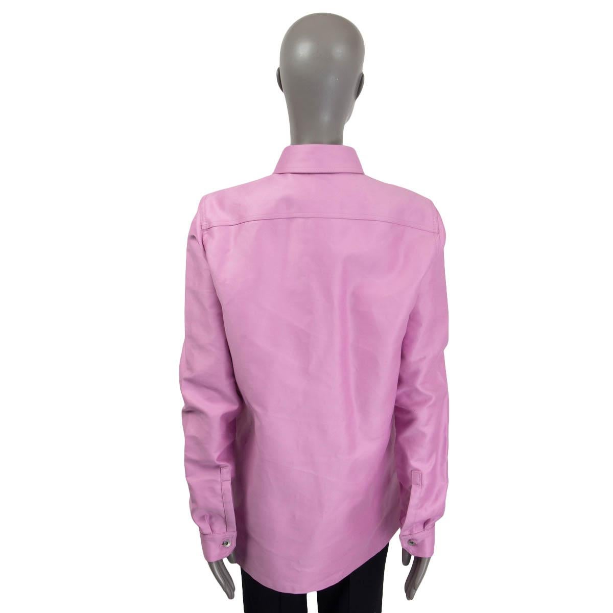 RICK OWNES lilac cotton OVERSIZED OUTTERSHIRT Jacket S In Excellent Condition For Sale In Zürich, CH