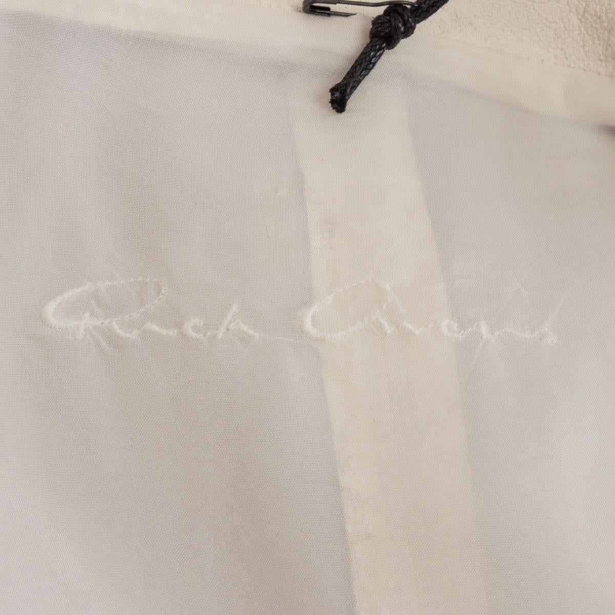 RICK OWNES Giacca EILEEN DISTRESSED in pelle bianco sporco 44 L. in vendita 2